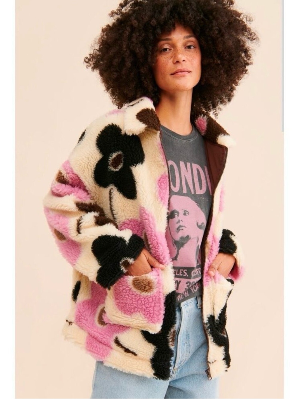 Damson Madder floral fleece jacket